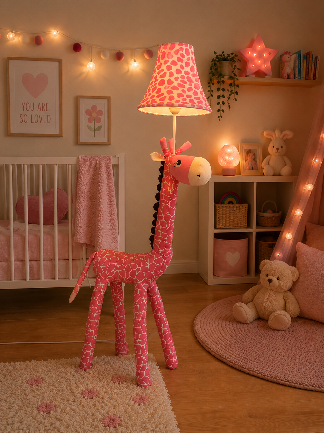Pink Giraffe Floor Lamp
