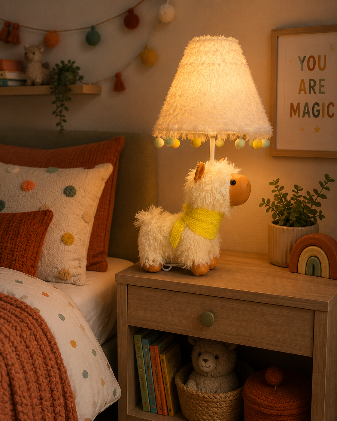 White Llama Table Lamp