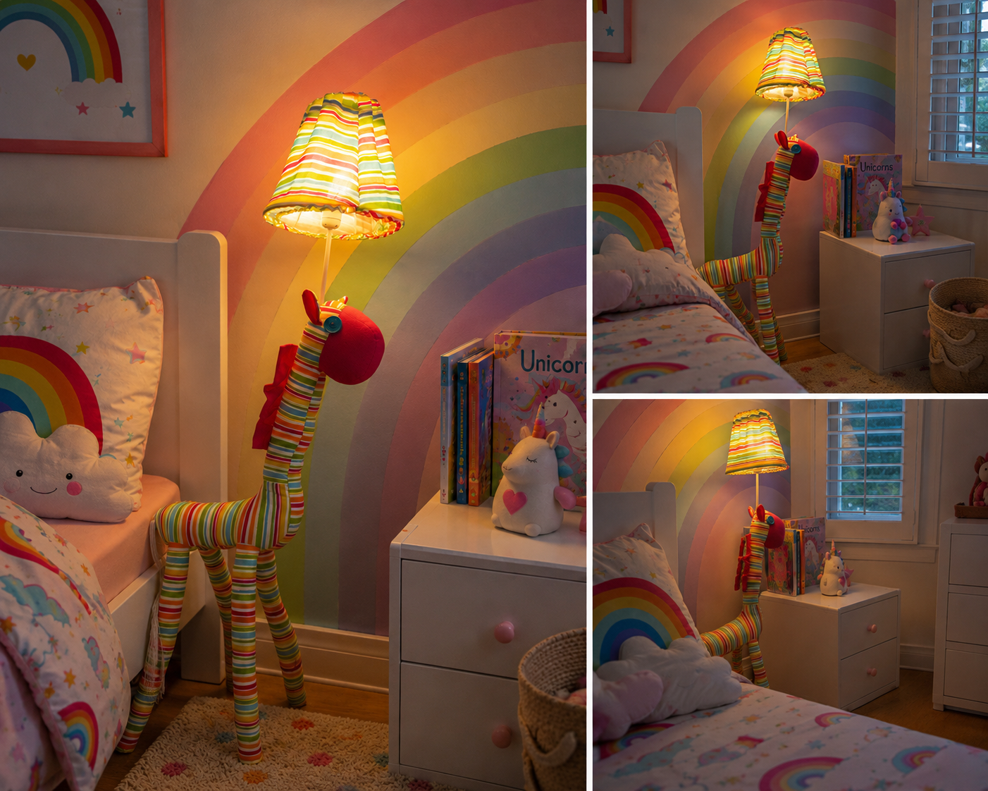 Rainbow Striped Horse Floor Lamp