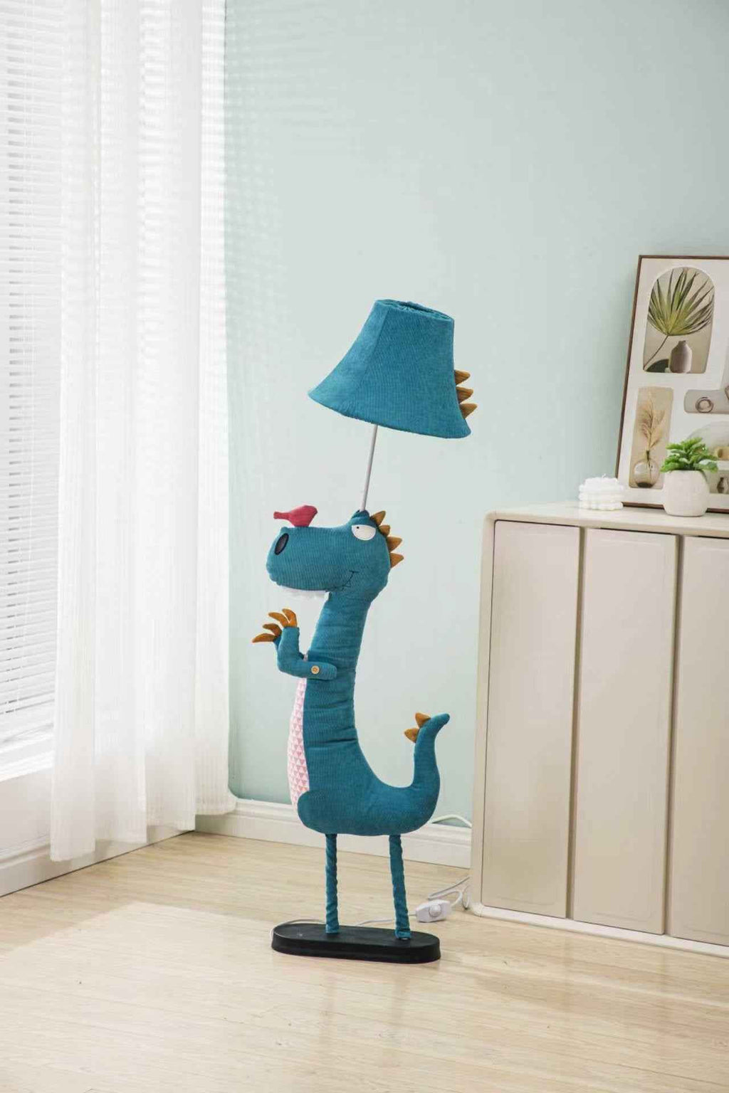 Teal Dinosaur Floor Lamp