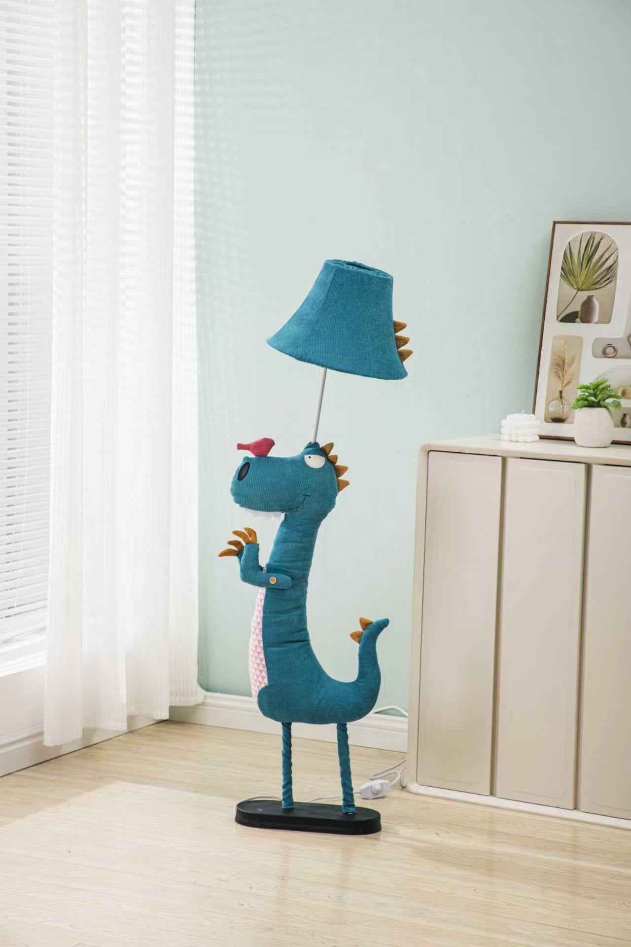 Teal Dinosaur Floor Lamp
