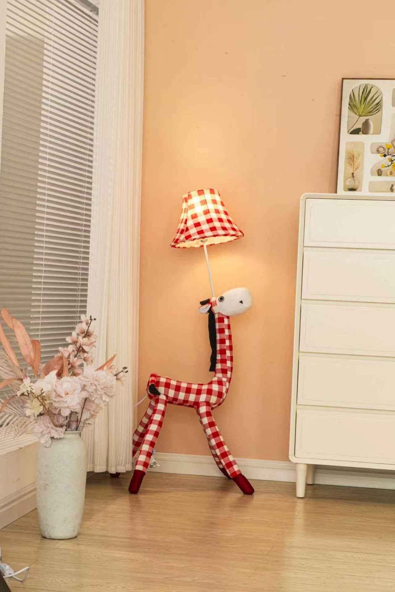 Red & White Horse Floor Lamp