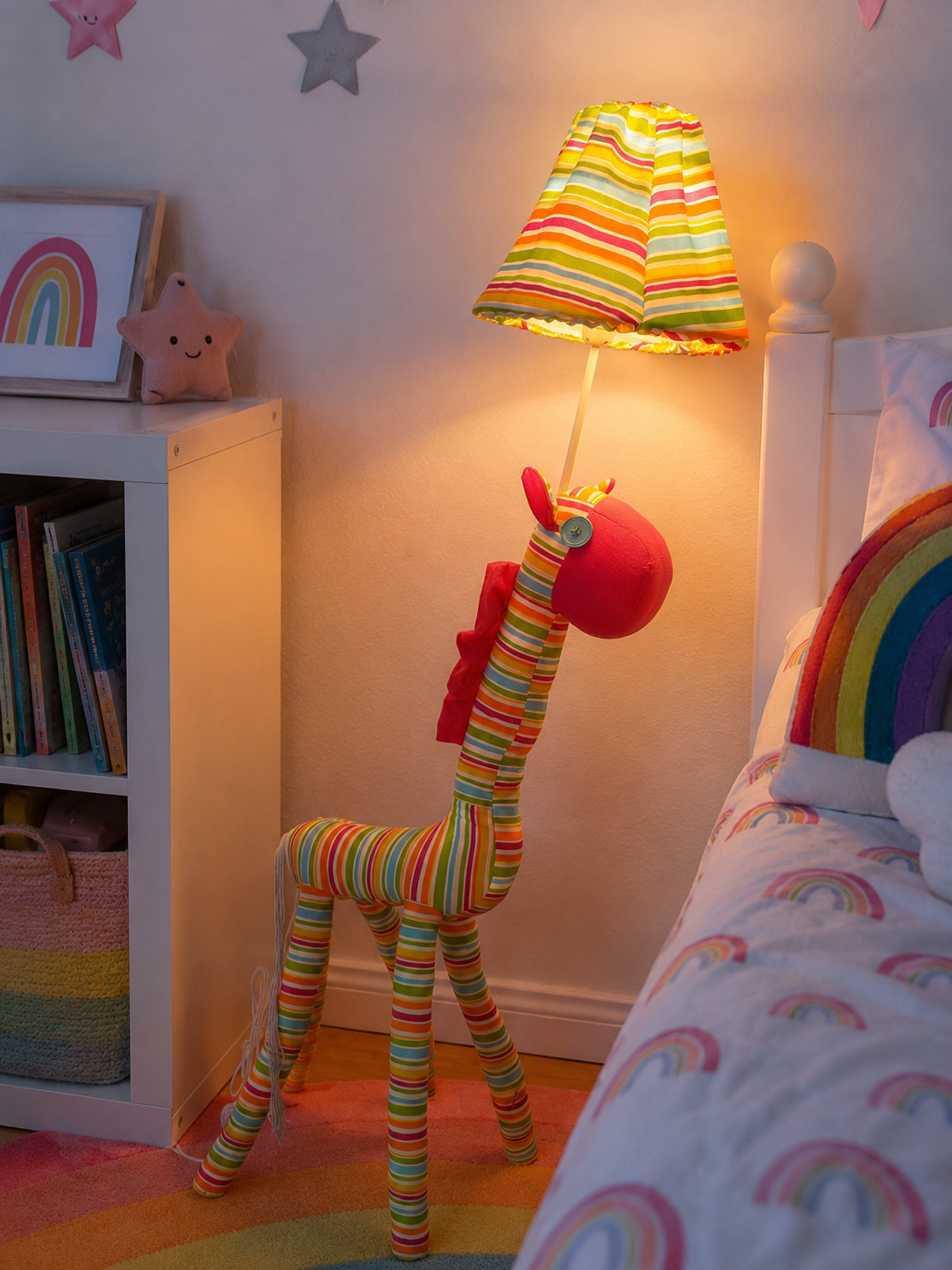 Rainbow Striped Horse Floor Lamp