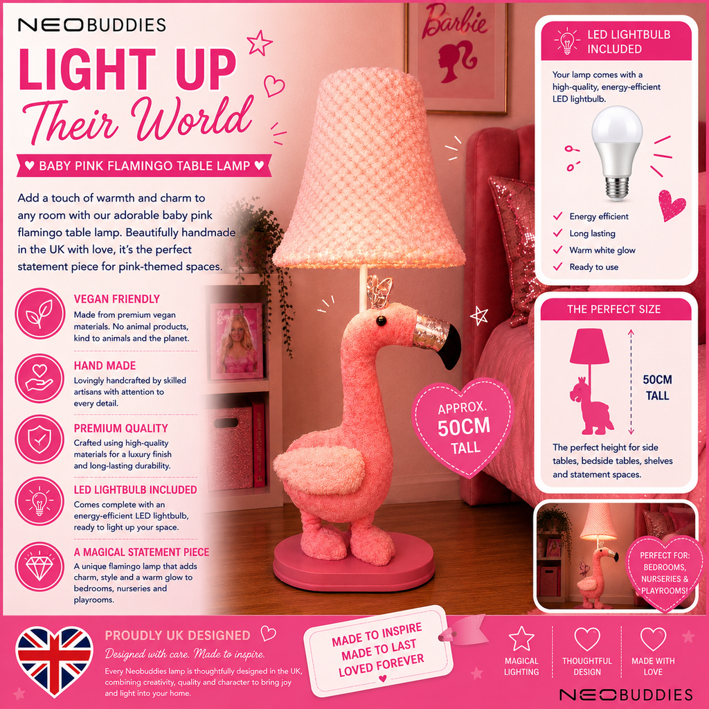 Baby Pink Flamingo Table Lamp