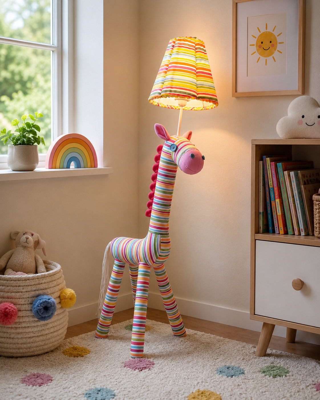 Rainbow Striped Horse Floor Lamp