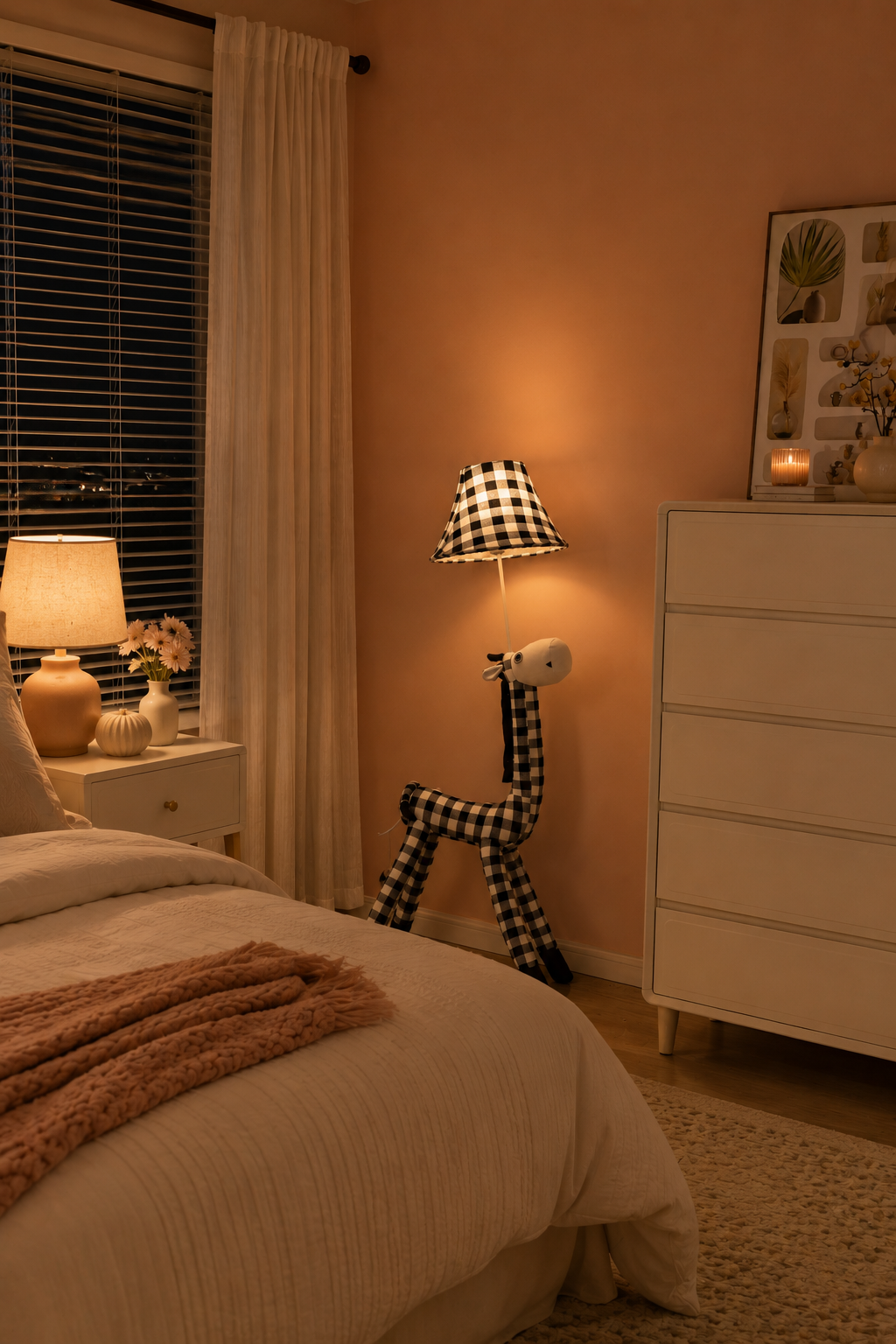 Black & White Horse Floor Lamp