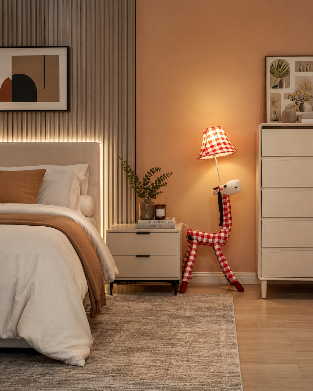 Red & White Horse Floor Lamp