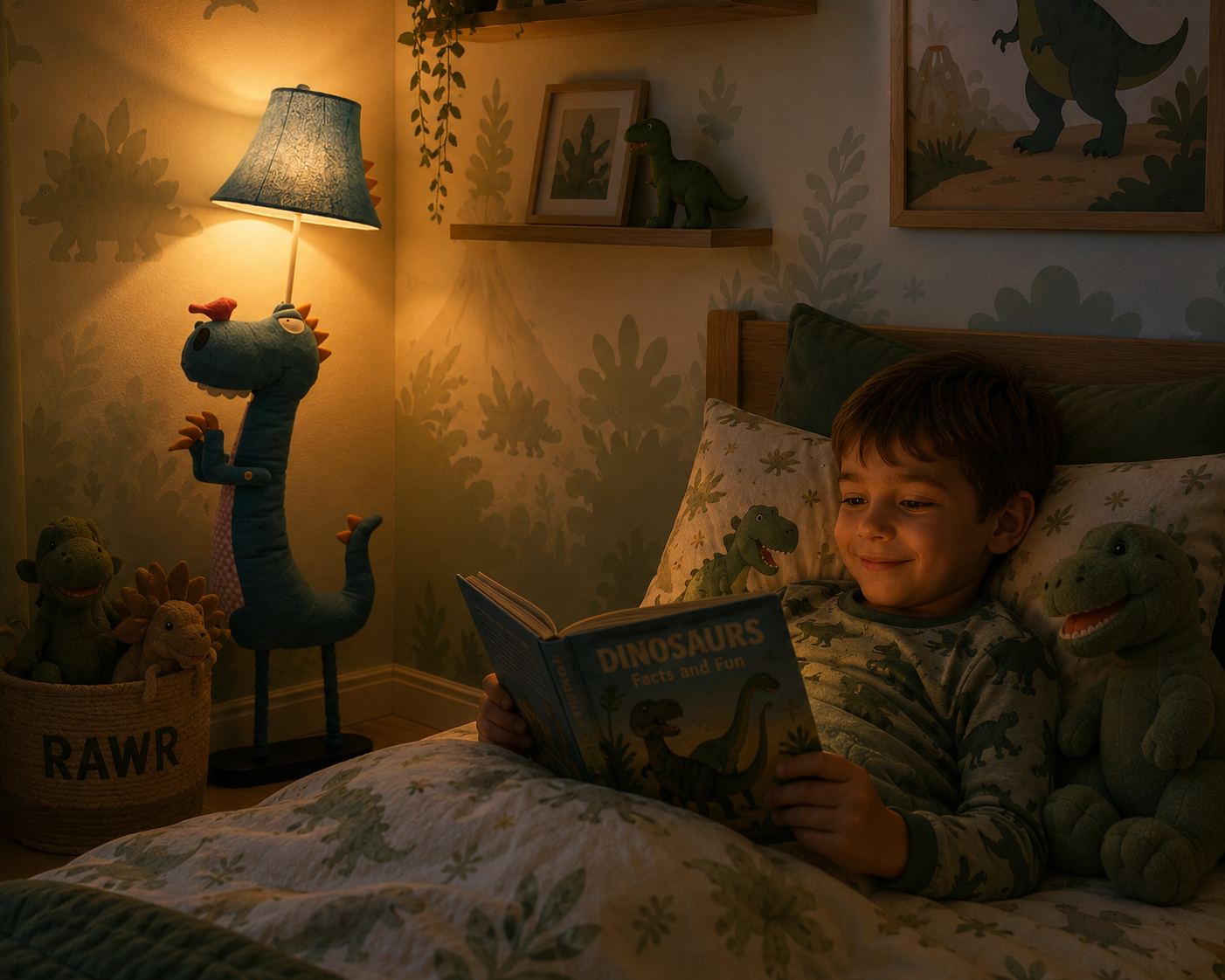 Teal Dinosaur Floor Lamp