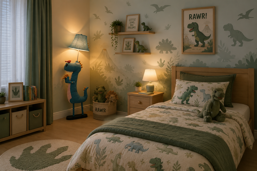 Teal Dinosaur Floor Lamp