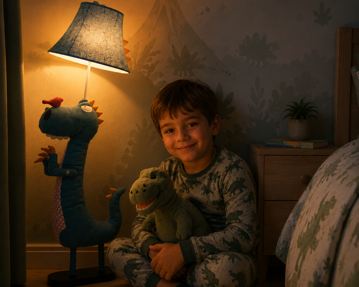Teal Dinosaur Floor Lamp