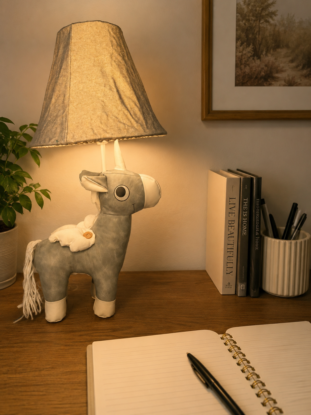 Grey Unicorn Table Lamp - NeoBuddies