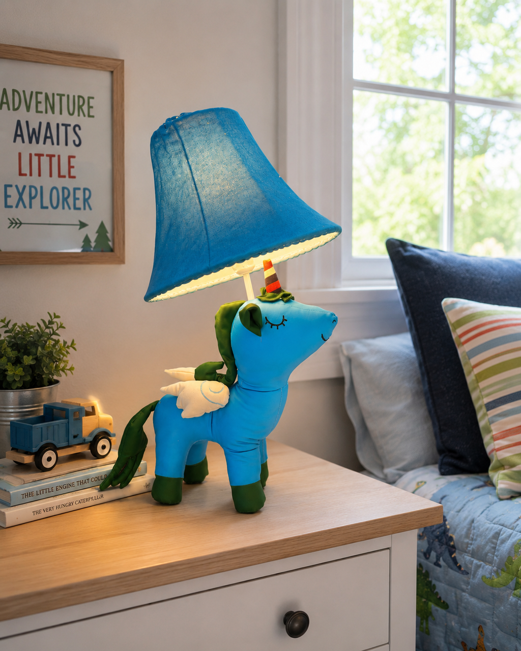 Blue Unicorn Table Lamp