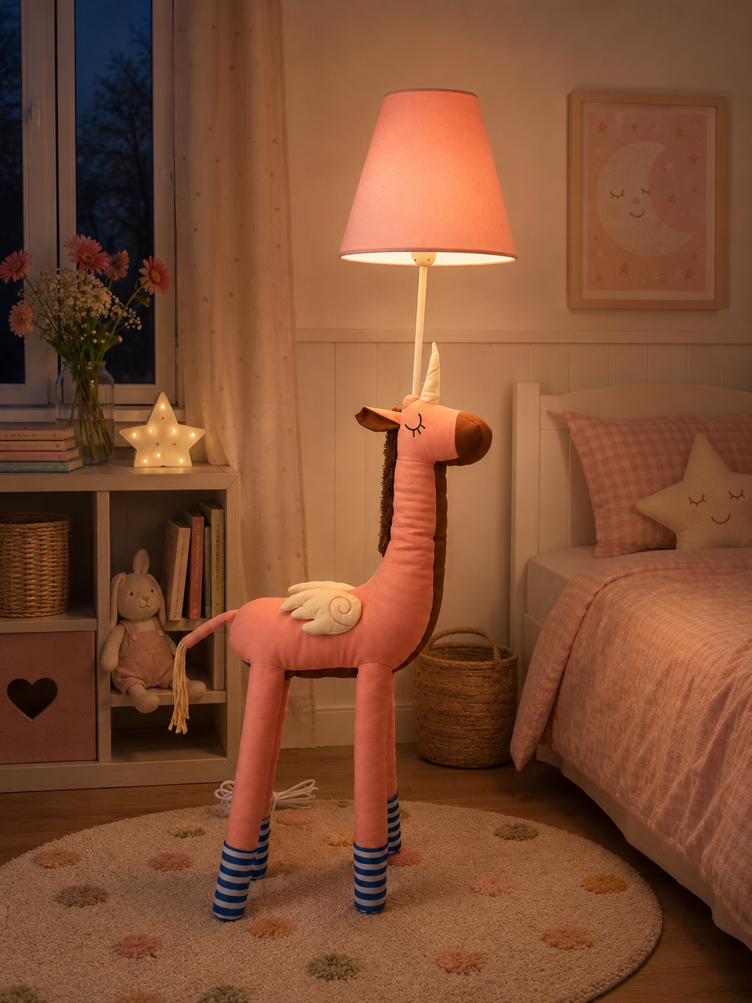 Pink & Brown Unicorn Floor Lamp - NeoBuddies