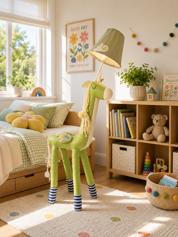 Green & White Unicorn Floor Lamp - NeoBuddies