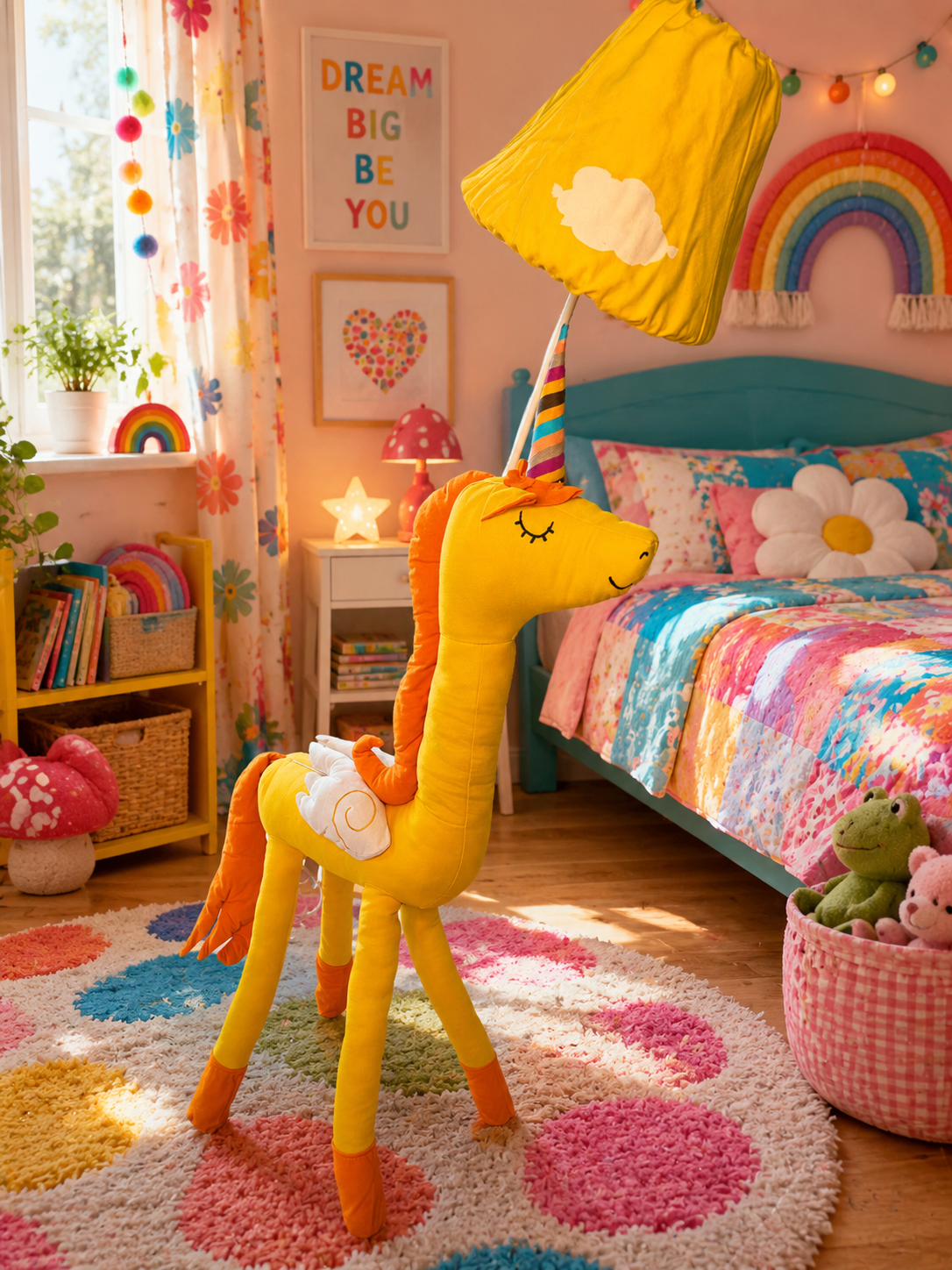 Yellow Unicorn Floor Lamp - NeoBuddies