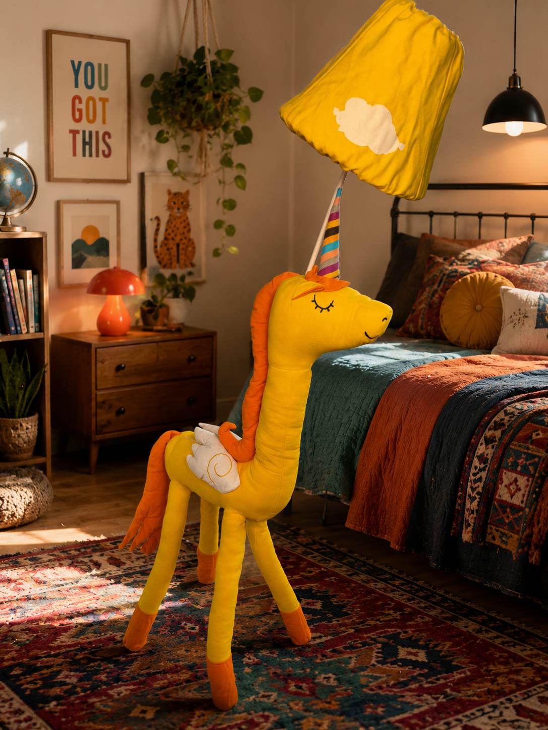 Yellow Unicorn Floor Lamp - NeoBuddies