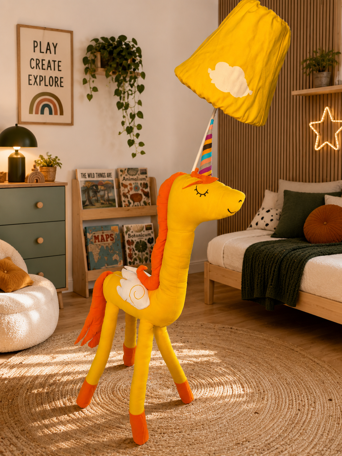 Yellow Unicorn Floor Lamp - NeoBuddies