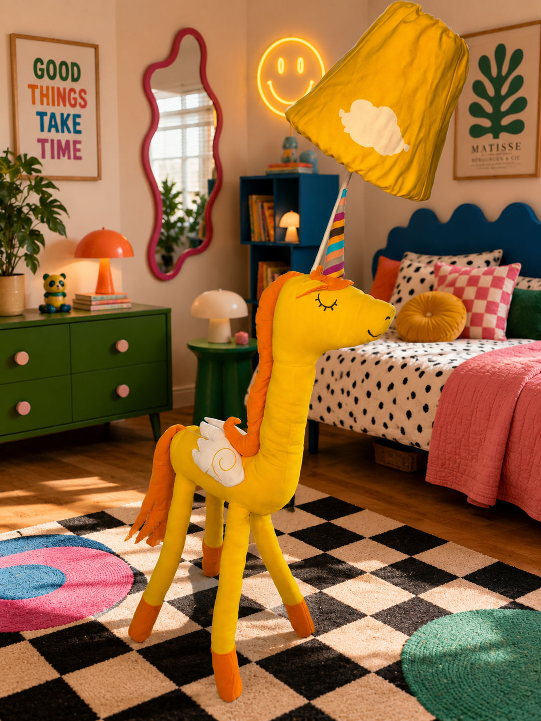 Yellow Unicorn Floor Lamp - NeoBuddies