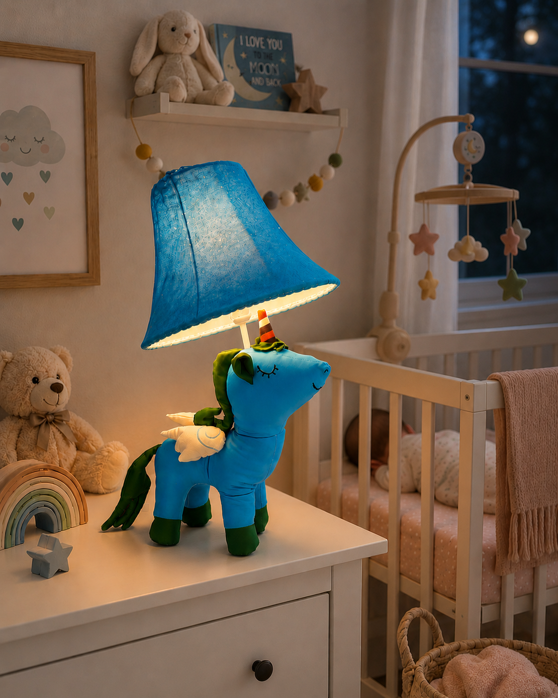 Blue Unicorn Table Lamp