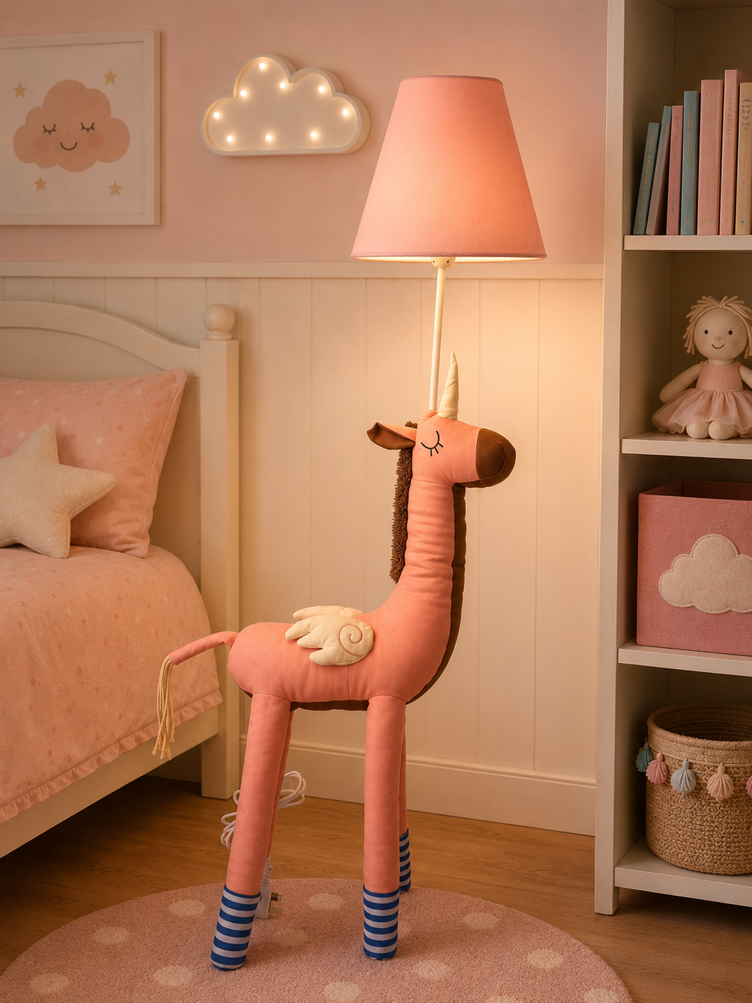 Pink & Brown Unicorn Floor Lamp - NeoBuddies