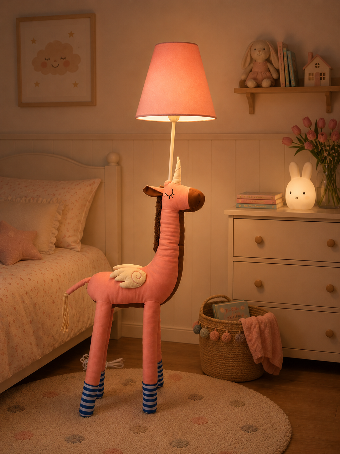 Pink & Brown Unicorn Floor Lamp - NeoBuddies