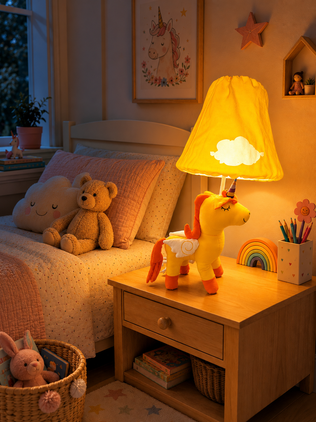 Yellow Unicorn Table Lamp - NeoBuddies