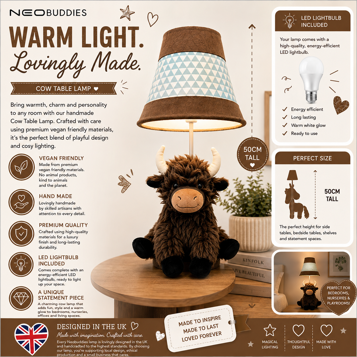 Highland Cow Table Lamp