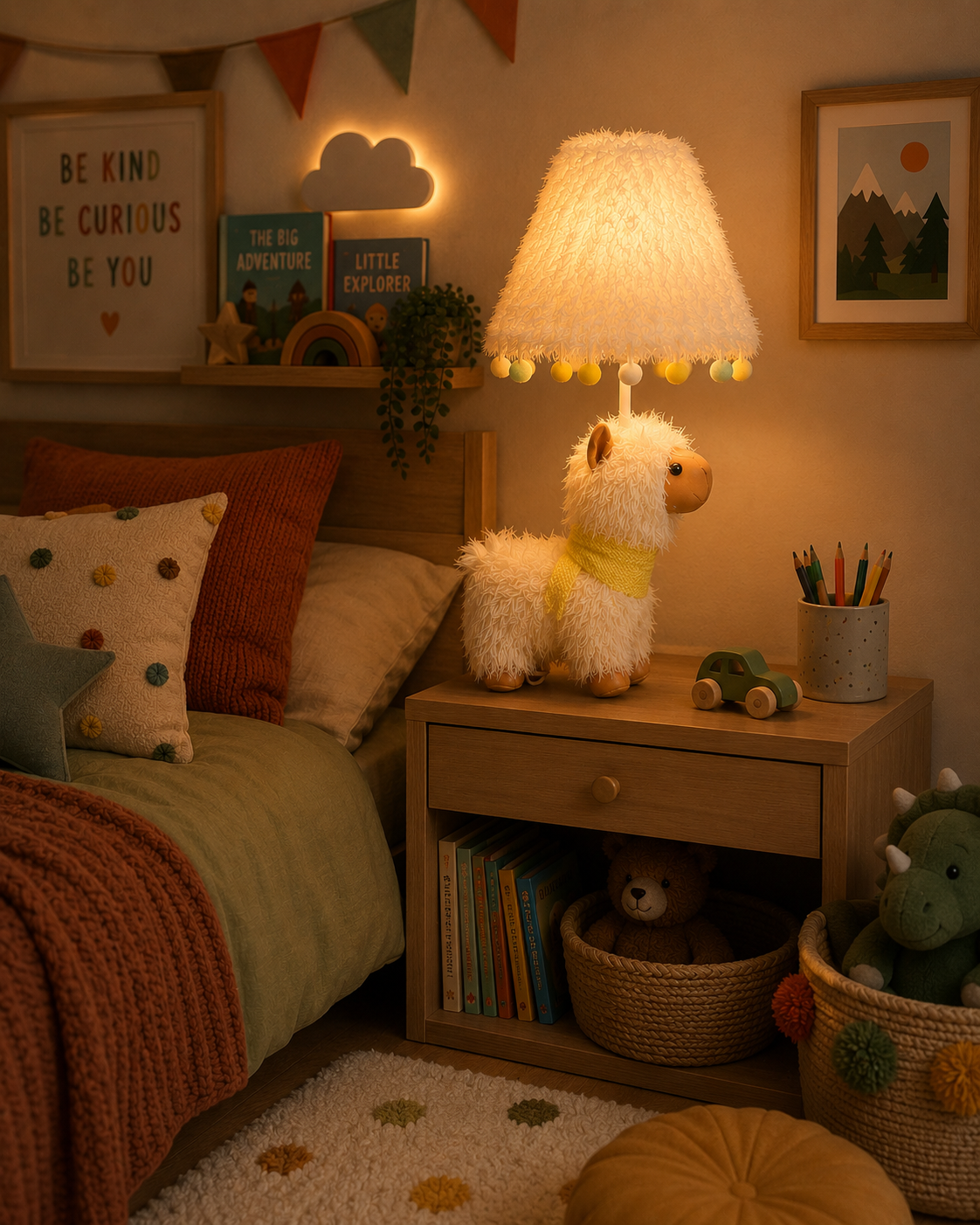 White Llama Table Lamp