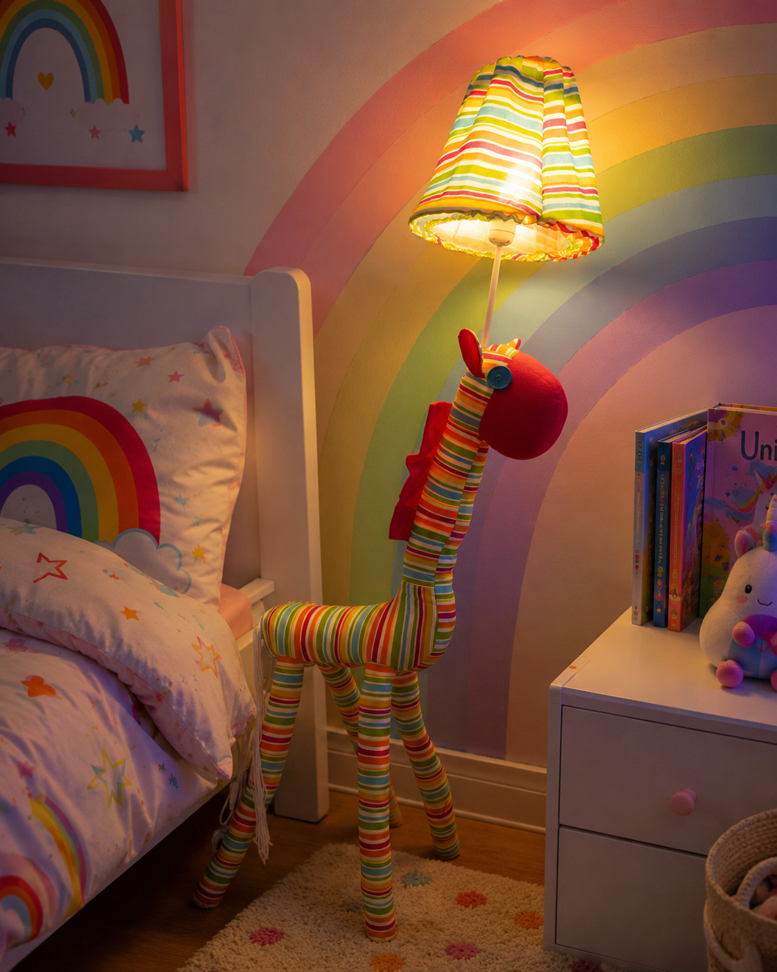 Rainbow Striped Horse Floor Lamp
