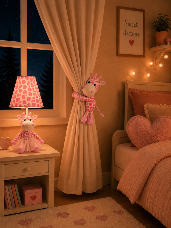 Pink Giraffe Curtain Tie Back