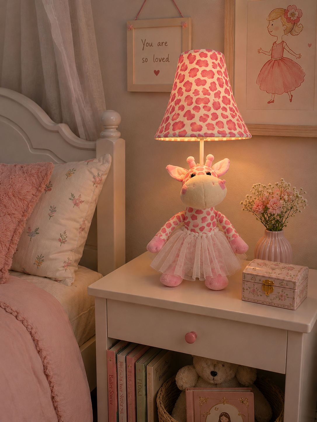 Pink Baby Giraffe Table Lamp