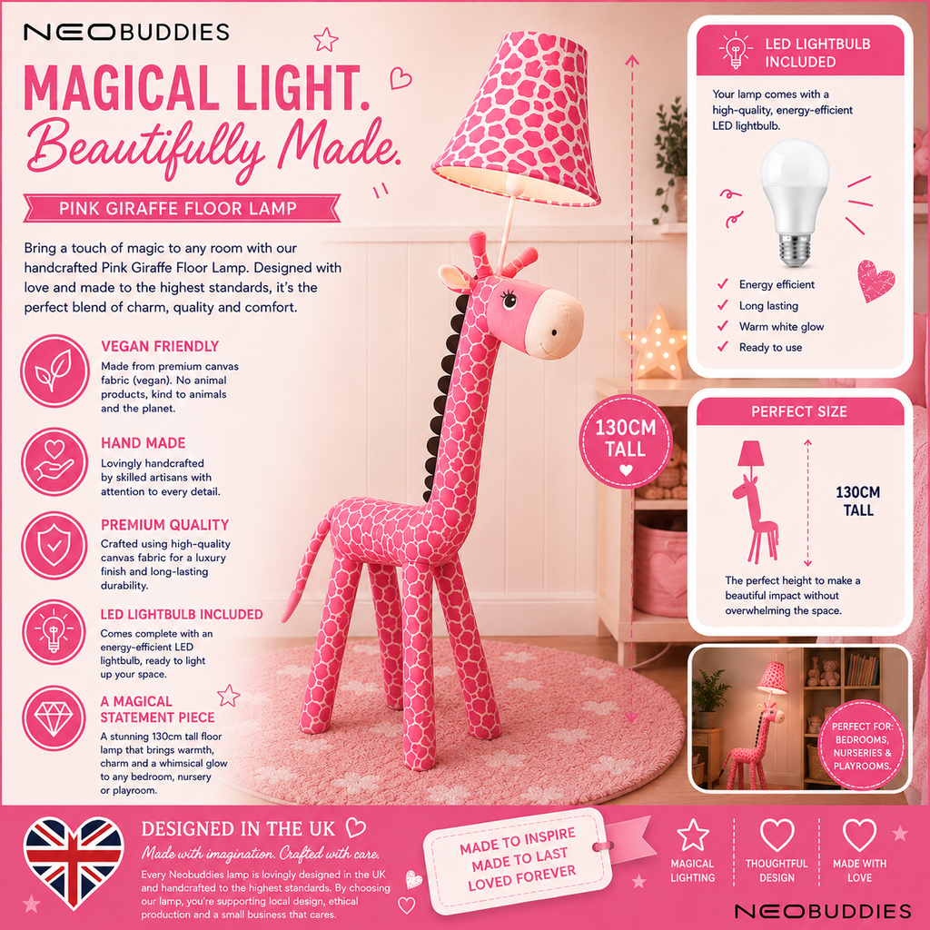 Pink Giraffe Floor Lamp