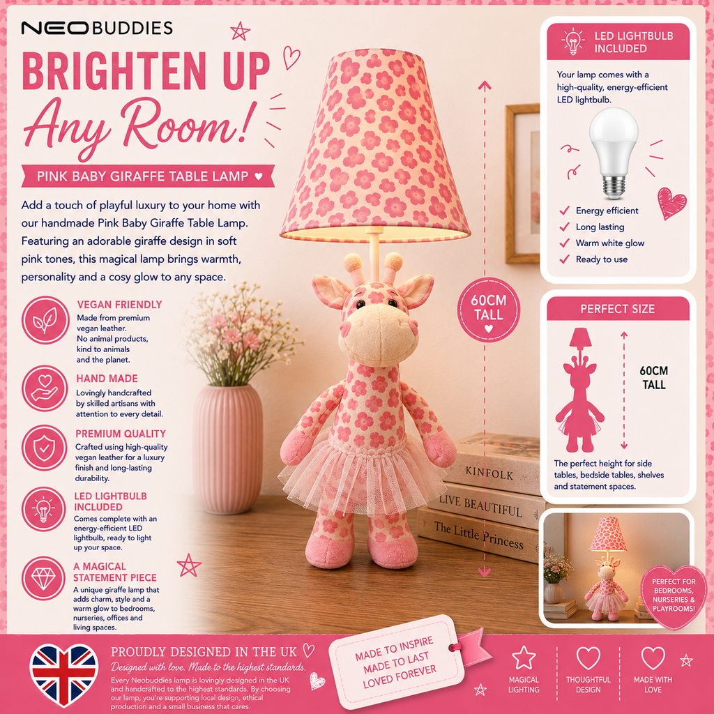 Pink Baby Giraffe Table Lamp