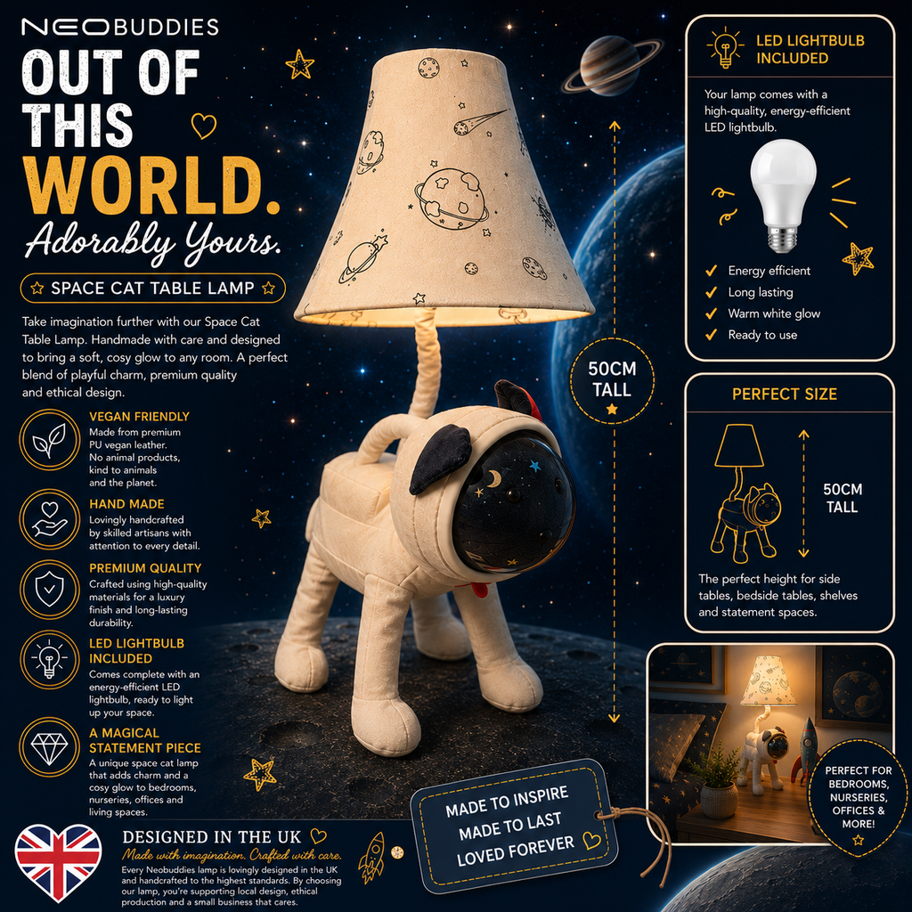 Space Cat Table Lamp - NeoBuddies