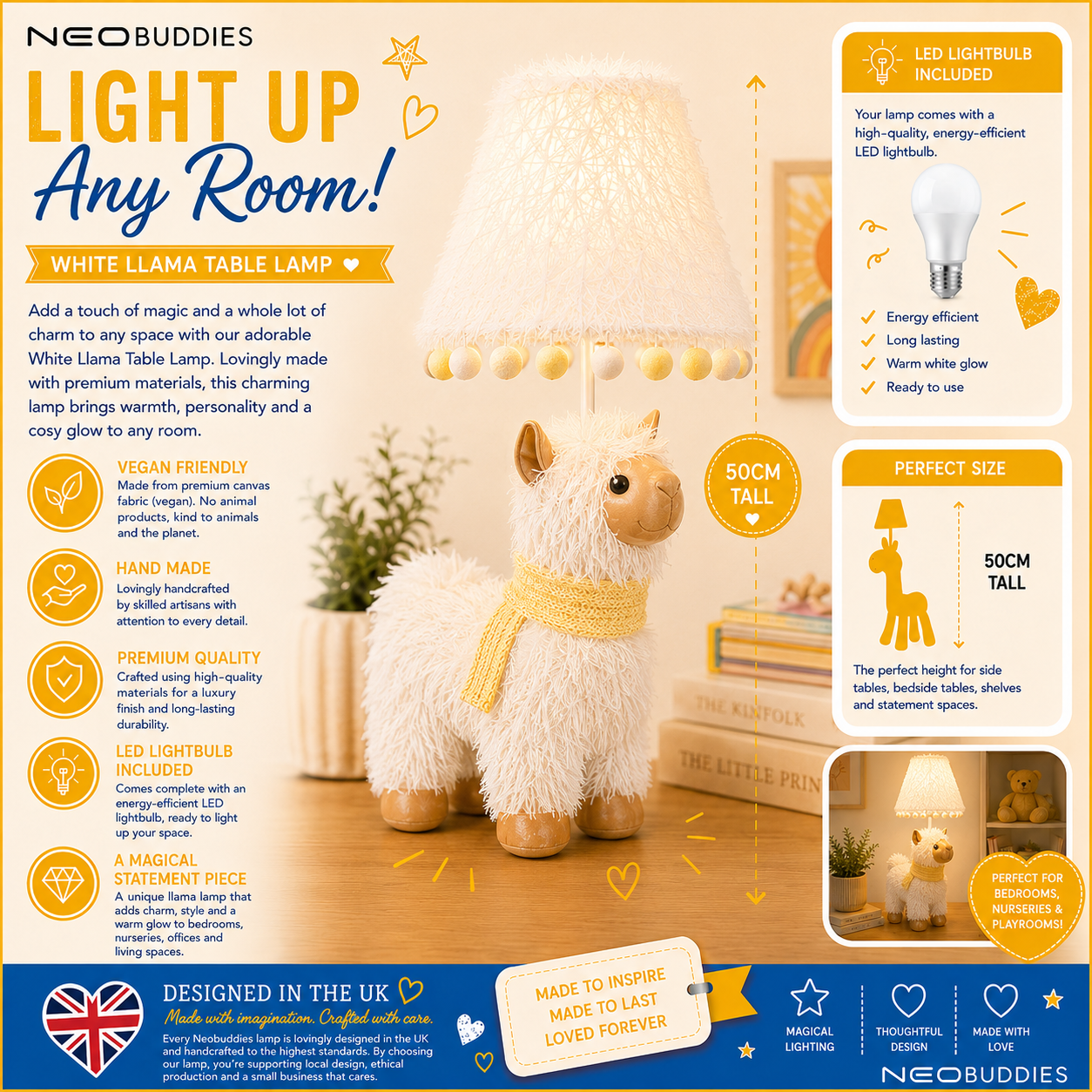 White Llama Table Lamp