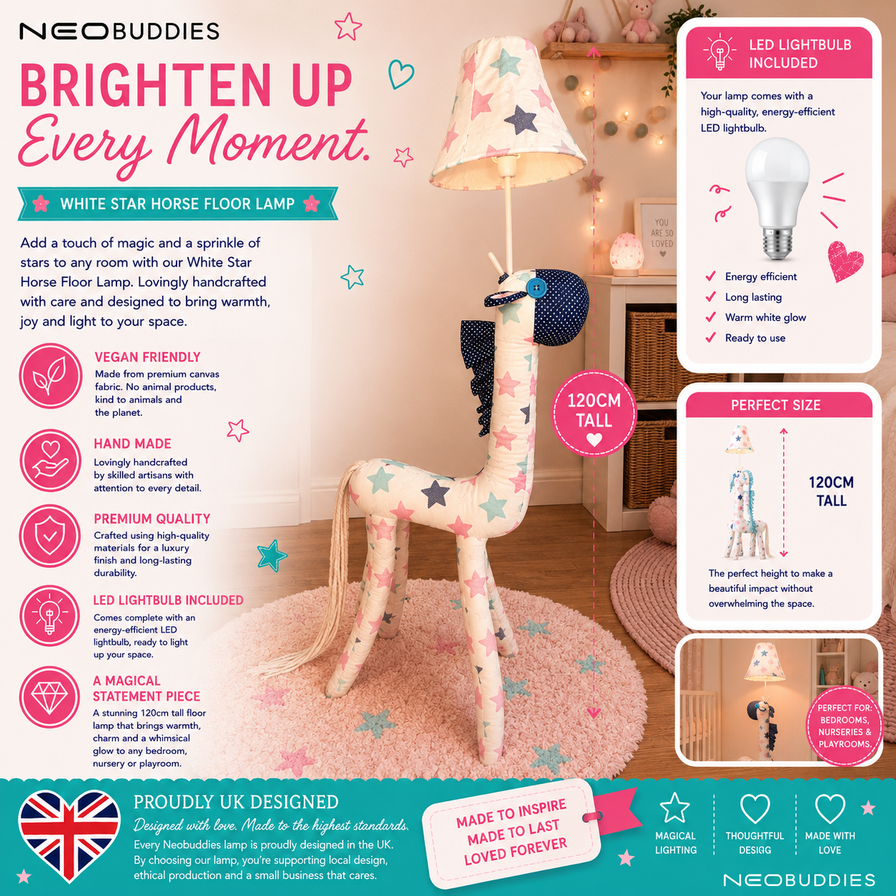 White Star Horse Floor Lamp