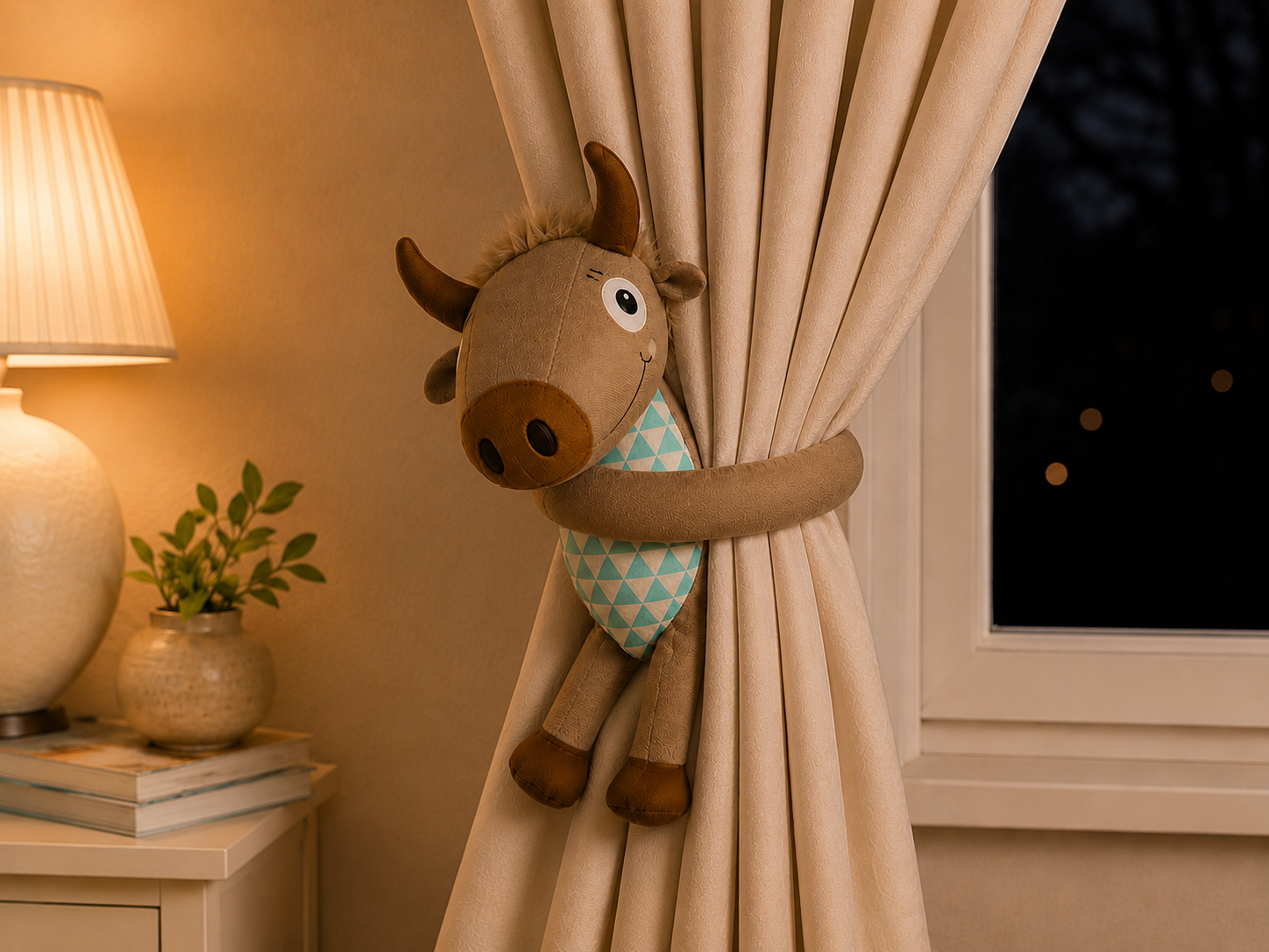 Cow Curtain Tie Back