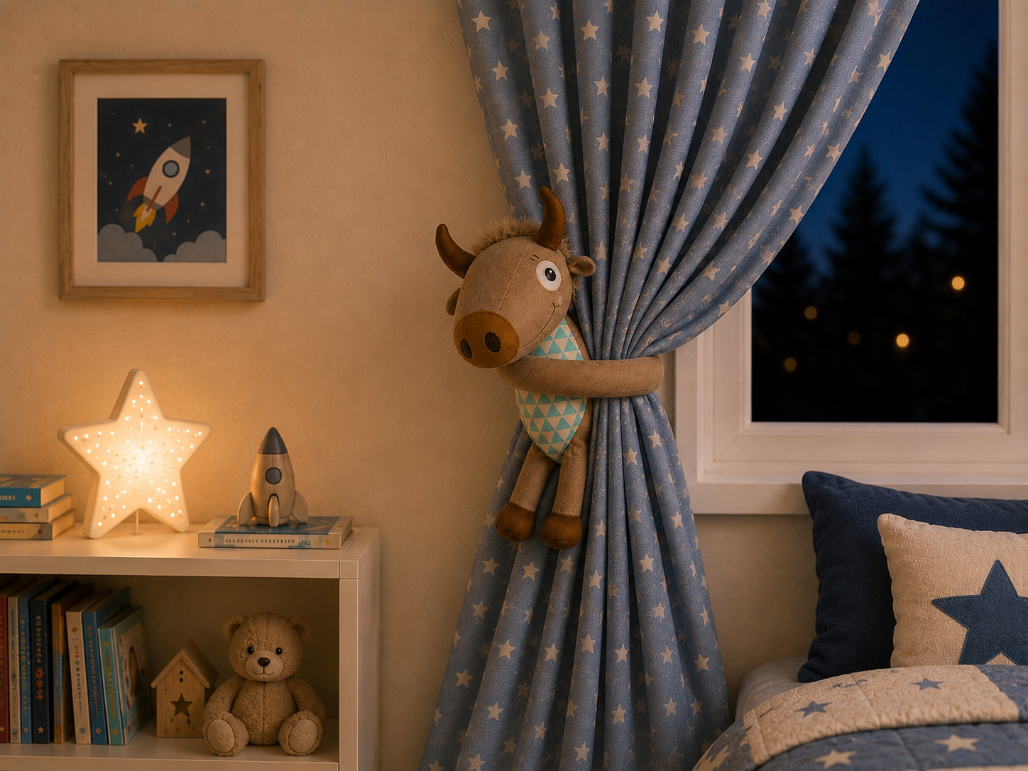 Cow Curtain Tie Back