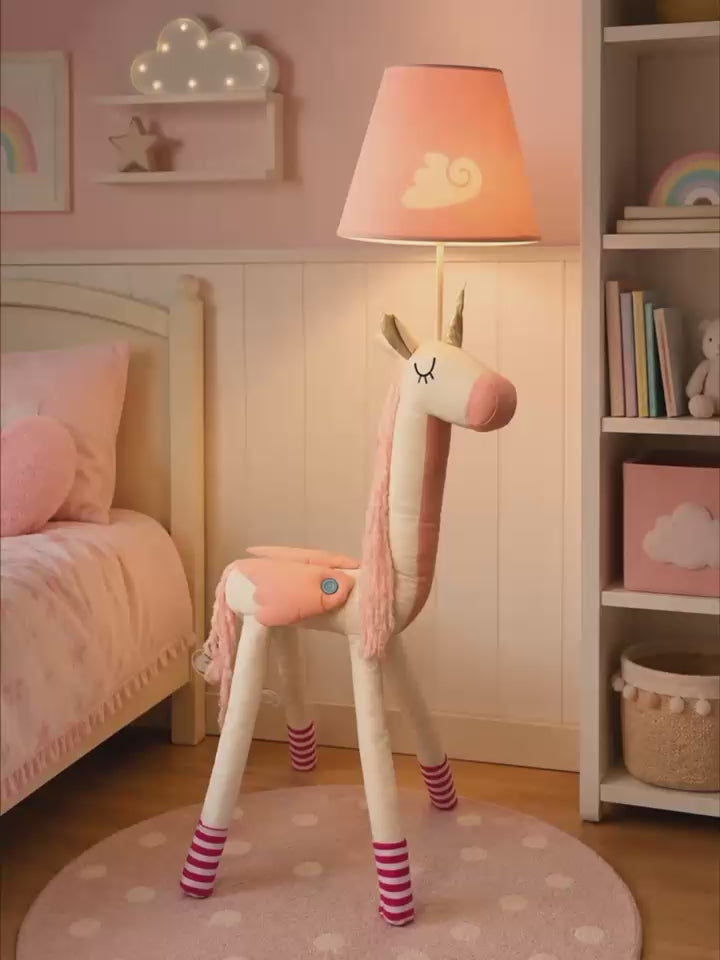 Pink & White Unicorn Floor Lamp